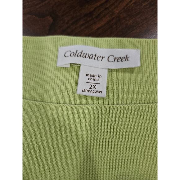 Lot 2 Coldwater Creek Silk Blend Shell Sleeveless Tops Tank Green Coral 2x Plus - Picture 2 of 9